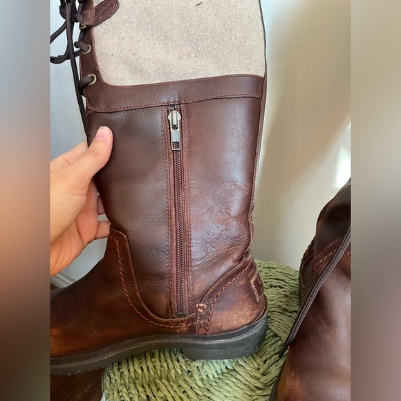 UGGS Leather Tall Lace up Winter Waterproof Boots - Picture 10 of 14